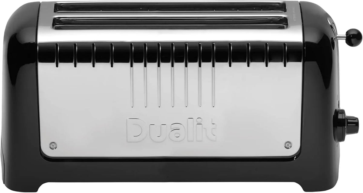 Toaster 36-mm-Schlitze, Schwarz, elektrischer Brotröster, Dualit LITE Toaster 4 Scheiben Schwarz