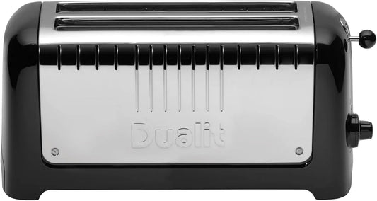 Toaster 36-mm-Schlitze, Schwarz, elektrischer Brotröster, Dualit LITE Toaster 4 Scheiben Schwarz