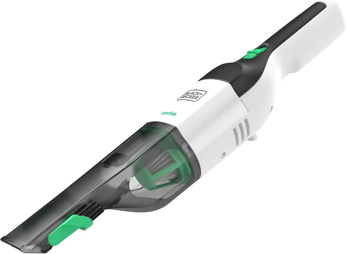 Black+Decker 2.0Ah REVHV8CA Staubsauger, 50 V, schmal, Schwarz, nachhaltiges Gehäuse aus 50V% recyceltem Plastik, ausklappbarer Polsterbürste, 7,2 V
