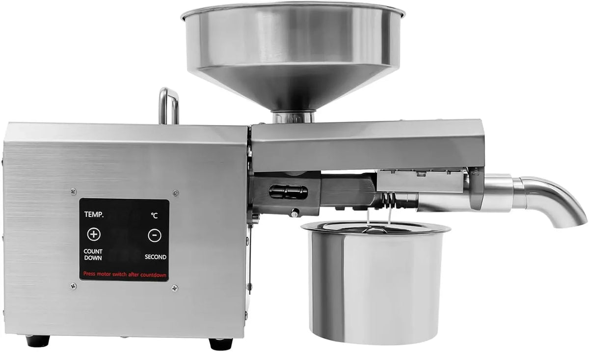 Edelstahl-Ölextraktionsmaschine, Ölablassbecher, Automatisch, Ölpresse, Heizung, 600 W, 220 V, Thermostat, Wärmefunktion