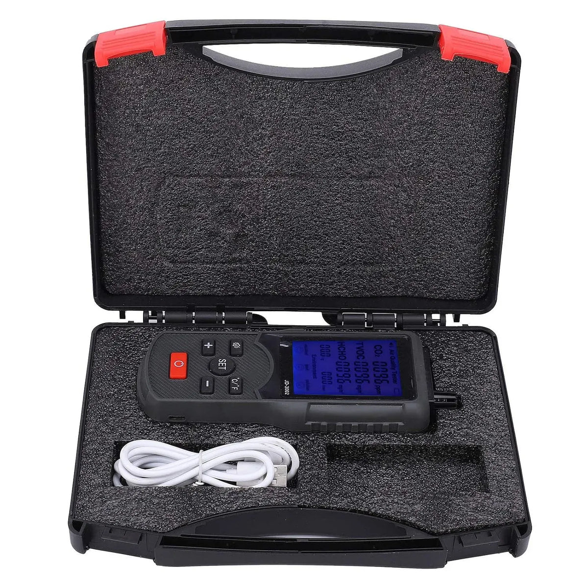 CO2 JD3002 Temperaturfeuchtigkeitssensor, Luftqualitätsmonitor, Detektor, Messgerät, Luftmessgerät, Industrie, 2 Temperaturzonen, RIZGHWOY