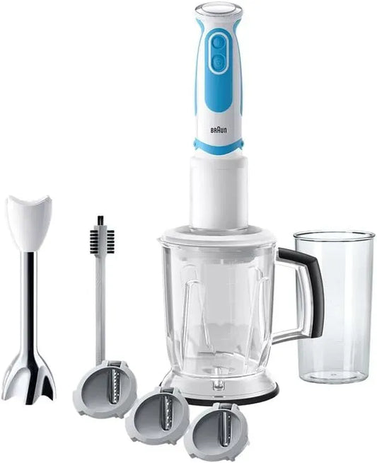 Braun 5260WHBL Gerätezubehör, 1000 W, Edelstahl, Weiß, Stabmixer MQ Stabmixer