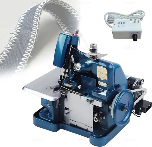 Mini-Overlock-Nähmaschine, Hochleistungsmotor, Schutzabdeckung, elektrische Nähmaschine, 250 W, tragbar, Blau, für Haushalt Und DIY